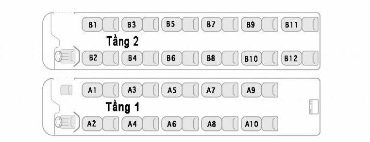 Sơ đồ xe khách giường nằm 22 chỗ 
