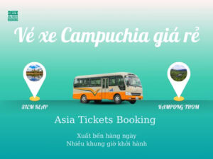 Vé Xe du lịch Di Chuyển Siem Reap Đi Đến Kampong Thom Campuchia Và Ngược Lại